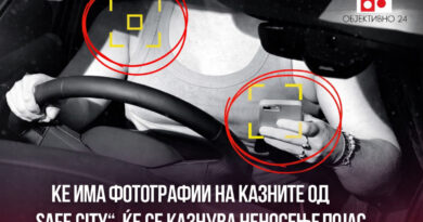 ЌЕ ИМА ФОТОГРАФИИ НА КАЗНИТЕ ОД „SAFE CITY”, KE СЕ КАЗНУВА НЕНОСЕЊЕ ПОЈАС И ЗБОРУВАЊЕ НА ТЕЛЕФОН