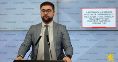 Манасиевски: 4 адвокати на Заев ги убедувале обвинителите од СЈО да се ослободат лица од притвор, СЈО како партиски штаб на СДС