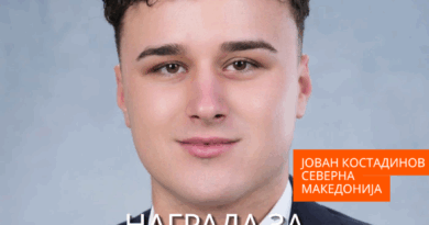 Младиот херој Јован, кој спаси 21 живот во пожарот во „Пулс“ добитник на меѓународната награда „Младинска храброст 2026“