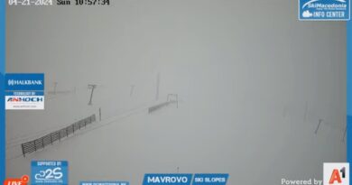 Маврово и Шапка во април под снежна покривка 