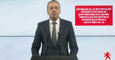 Петрушевски: Апсењата на ЈО во случајот Кочани се на база на документацијата од МВР, обврска да постапува и презема дејствија е исклучиво на ЈО￼