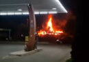 Пожар ноќеска во Кочани – изгореа автобуси на плац веднаш до бензинска пумпа (Видео)