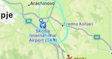 Лет од Венеција кружеше над Скопје повеќе од еден час поради опасен феномен по што беше пренасочен