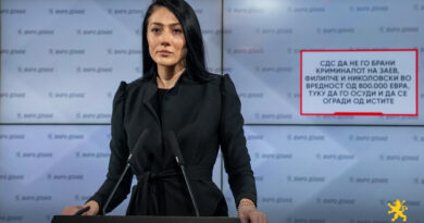 Андоновска: СДС да не го брани криминалот на Заев, Филипче и Николовски во вредност од 800.000 евра, туку да го осуди и да се огради од истите