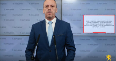 Петрушевски: Заев и СДС со години не ги негираа аудио снимките во кои се вели дека Миодраг Давидовиќ – Дака му дал 300.000 евра и 2.000 метри квадратни земјиште на Заев 