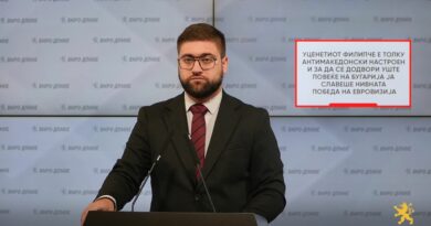 Манасиевски: Уценетиот Филипче е толку антимакедонски настроен и за да се додвори уште повеќе на Бугарија ја славеше нивната победа на Евровизија