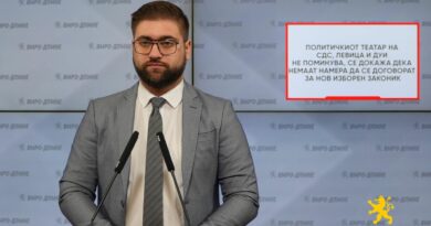 Манасиевски: Политичкиот театар на СДС, Левица и ДУИ не поминува, се докажа дека немаат намера да се договорат за нов Изборен законик